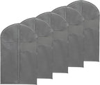 PATIKIL 31" Garment Bag, 5 Pack Breathable Suit Bag for Storage Hanging Clothes Dustproof Garment Covers for Suits Coats Dresses, Gray