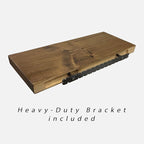 URBANDI, Rustic Floating Shelves, Set of 2, Hidden Bracket, Solid Wood, Heavy Duty, Wall Mounted Shelves, (Grey, 12Wx6D)