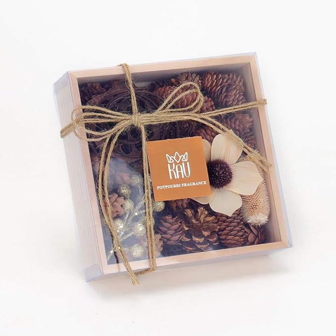 Potpourri Bowl Filler, Pot Pourri Dried Flower Vase Fill Mix, Fresh Flower Scented Box Poporri for Any Ocassion and Any Season, Spring Autumn Natural Flower and Pinecone Home Decor All Seasons