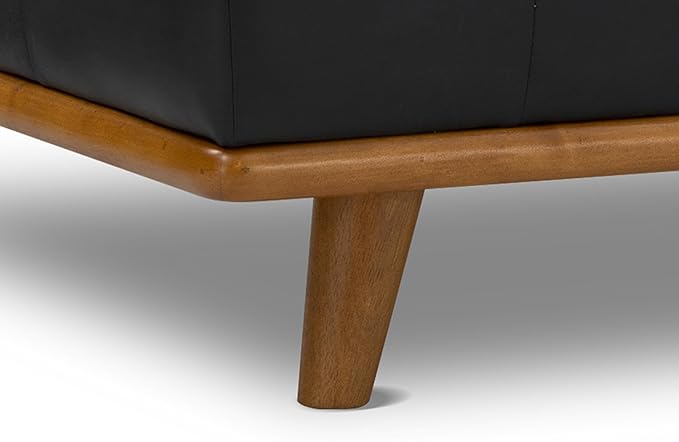 Valencia Artisan Full Leather Accent Chair 41.5” | Pure Full Italian Nappa Leather Chair, Solid Wood Accent, Ultimate Comfort, Black