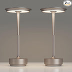 2 Pack Rechargeable Cordless Table Lamps, Portable 5000mAh Outdoor Table Light, 3 Color Stepless Dimming LED Table Lamp with Memory Function, for Home/Dinner/Patio/Restaurant.(Champagne Gold)