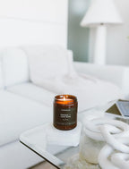 Calyan Wax Co. Smoke & Leather Scented Candle - 57 Hour Burn - Luxury Non Toxic Soy Wax Candles - Long Lasting Amber Glass Jar Candle for Home - 7.2oz