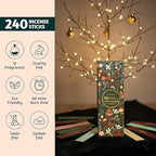 Folkulture Christmas Incense Sticks | Pack of 240 Organic Incense | 12 Days of Christmas Advent Calendar 2025 | Non-Toxic, Slow Burning Insense for Gifts for Women