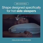 Coop Home Goods Cool+ Cut-Out Adjustable Pillow Queen with Cooling Gel & Shoulder Cut-Out for Head Support, Side Sleeper Pillow, Neck Support for Sleeping, CertiPUR-US/GREENGUARD Gold