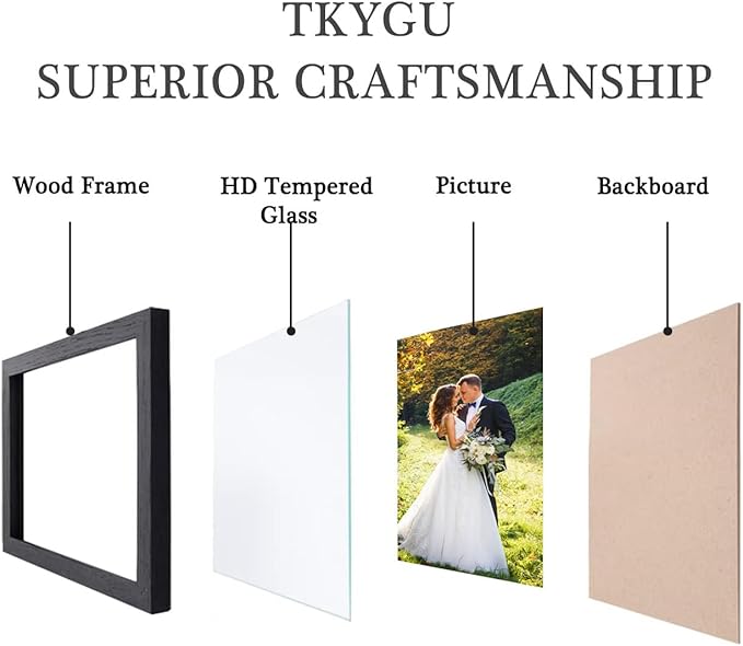 10x10 wood Picture Frame Set of 3, Made of Real Glass for 10x10 Black Frames, Wall and Tabletop Display Photo Frame for Home Décor Gallery Family Wedding Memorial Pic Frame Gift