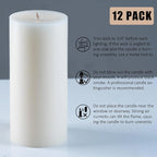 Ivory Pillar Candles – 2.8x4 Unscented Candle Set of 12 – Dripless, Smokeless, and Clean Burning Household Large Decorative Table Candles – Perfect for Weddings, Parties, Dinners