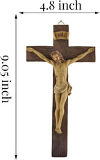 Artisan Flair Crucifix Wall Cross Resin Jesus Cross Statues Catholic Hanging Wall Decor (9.05 Inches)