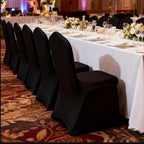 100 Pcs Black Washable Removable Universal for Wedding Party Dining Banquet Polyester Spandex Stretch Slipcovers Chair Covers