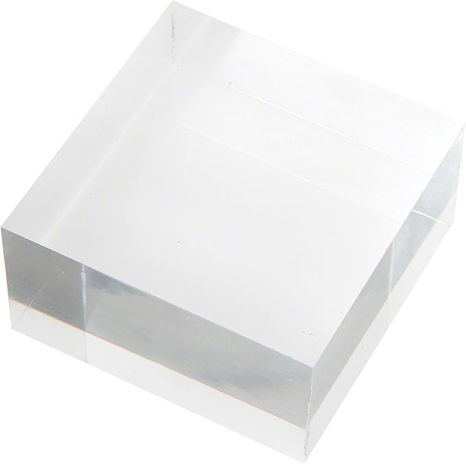 Plymor Clear Polished Acrylic Square Display Block, 1.5" H x 3" W x 3" D (3 Pack)