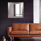 Howard Elliott Millenium Hanging Square Mirror for Wall, Beveled Edges Mirror with Silver Leaf Finish, Accent Mirror Home Décor Vanity Mirrors for Living Room & Entryway, 40 x 40 Inch