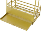 Commercial Metal Umbrella Holder Umbrella Stand with Drip Tray Entrance Umbrella Organizer Large Capacity Umbrella Rack for Home, Office, Apartment, Hotel (Gold, 18.9 * 11 * 26in)