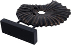 Unique Round Coin Sculpture Decorative Objects for Shelf Home Decor Accents, Modern Abstract Tabletop Decor Items for Living Room Fireplace Mantel, Above Cabinet (Black L)