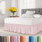 Wrap Around Dust Ruffle Bed Skirt - Lavender Pink - Twin/Twin XL Size Beds w/ 12 Inch Drop - Easy Fit Elastic - Adjustable Pleated Bedskirt w/Brushed Fabric - Wrinkle Free, Women, Men, Kids & Teens