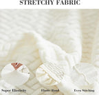 Sofa Covers Couch Covers for Sofa Pet Friendly Couch Cushion Covers Universal Sofa Covers Washable Stretch Slipcovers for Sectional Sofa (Texture Ivory White,Headrest Cover)