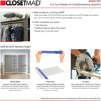 ClosetMaid SuiteSymphony Wood Closet Organizer Kit with Tower, 3 Hang Rods, Top Shelves, 4 Drawers, Modern Adjustable, Fits Spaces 6-10 ft. Wide, Natural Grey