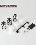 3-Light Black Bathroom Light Fixtures with Milk White Frosted Glass, 21" Modern Bathroom Vanity Lighting Fixtures Over Mirror with Metal Cage, Wall Sconce Lights for Bath, E26, OS-3014BKW-3W