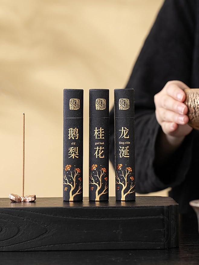 Fragrant Stick Incense Collection–2 Pack Osmanthus& White Tea Scented Incense Mild Fresh Aroma for Home Office Spa Natural air Purifying Aromatherapy for Relaxation Stress Relief