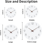 Mosewa Wall Clock 10 Inch Silent Non Ticking Battery Operated White Modern Office Simple Minimalist Decorative for Kitchen Home Bathroom Living Room