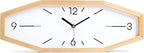 Wooden Retro Wall Clocks, 18 Inches Square Clocks Rectangular Wall Clock Battery Operated Silent Non-Ticking, for Kitchen Living Room Office Home Desk Bedroom (Primary Color)