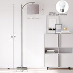 SUNMORY Arc Floor Lamp,Modern Floor Lamp with 9W 3 Color Temperatures Bulb,Metal Standing Lamps with Adjustable Hanging Lampshade,Tall Floor Lamps for Living Room,Bedroom,Office