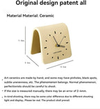 Creative Ceramic Tabletop Clock Simple Desk Alarm for Home Decor Living Room Bedside Silent Quartz (Black)