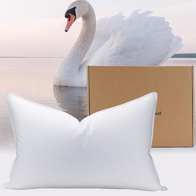 White Goose Down Pillow - Luxury Hotel Bed Pillow with 100% Natural 1000+ Fill Power Goose Feather Down Pillow for Sleeping, 700TC Cotton Shell, King Size- Soft, 1 Pack