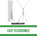 Custom X-Stand Banner with Adjustable Tripod (30”x65”) by BCB Print | Personalized Cross Stand Banner for Advertising & Trade Shows | HD Print Vertical Stand | Express Dispatch+Ship/Made in USA