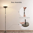 Floor Lamp, Standing Lamp, 20W 2000LM LED Torchiere Floor Lamp, Stepless Dimmable, Touch Control, 3000K Daylight, 50000hrs Lifespan, Floor Lamps for Living Room, Standing Lamps for Bedroom,Bronze