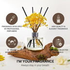 COCODOR Flower Reed Diffuser Set / 6.7oz / Ylang Ylang/Scent Diffuser with Sticks Home Fragrance Reed Diffuser for Bathroom Shelf Decor