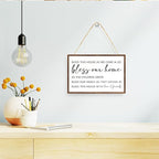 Bless this House as We Come and Go Sign Wood Plaque Wall Decor,Bless this House Wooden Hanging Sign Wall Pediments for Home Front Door Wall Decor