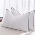 Feather Down Pillows Queen Size Set of 2, Luxury Hotel Collection Bed Pillow 2 Pack, Airyfil™ Powered Fillings & Feathers Pillow，Fluffy Plush for Side Sleepers, Medium Firm, 20x30 in.
