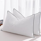 Feather Down Pillows Queen Size Set of 2, Luxury Hotel Collection Bed Pillow 2 Pack, Airyfil™ Powered Fillings & Feathers Pillow，Fluffy Plush for Side Sleepers, Medium Firm, 20x30 in.