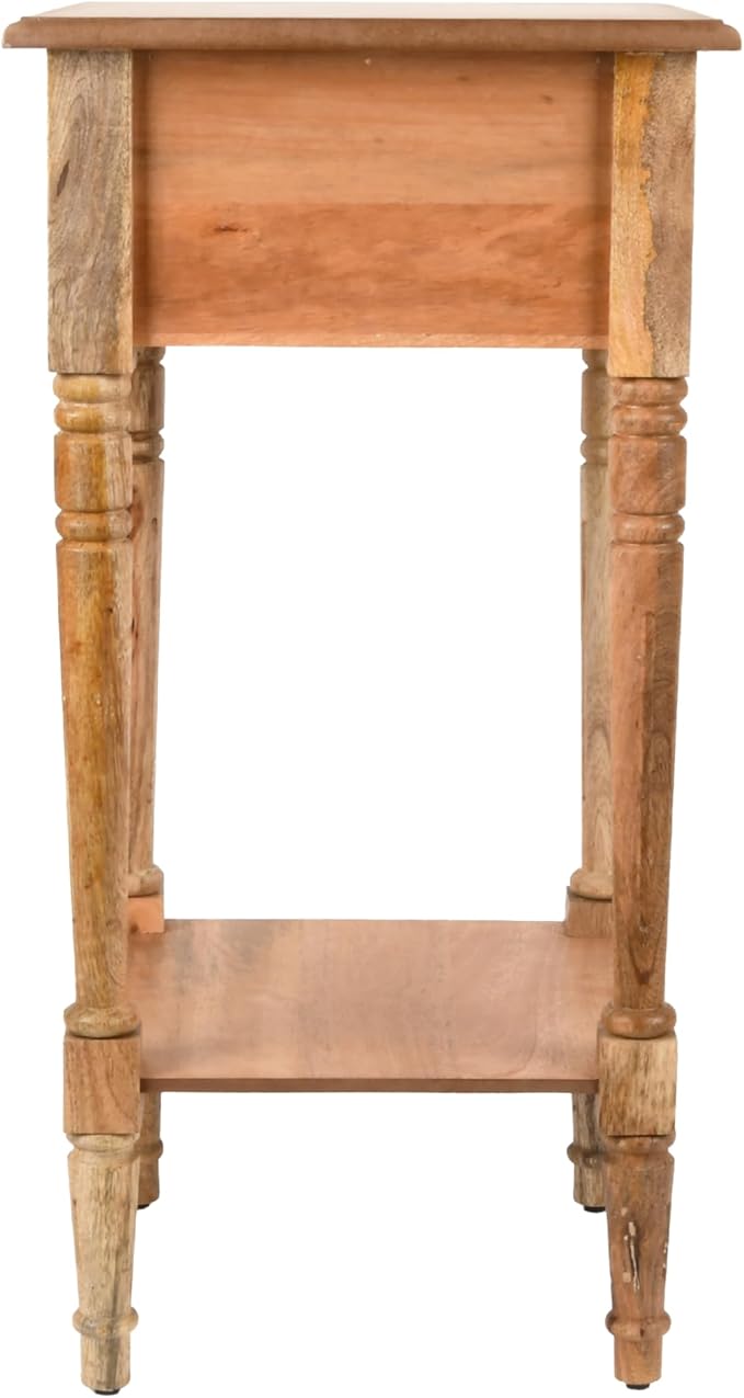 Decor Therapy Simplify 1-Drawer Accent Table, Sturdy Narrow End Table, 28" x 14" x 14" - Natural