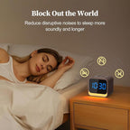 Housbay Wooden Sound Machine Alarm Clock for Bedrooms - Gentle Wake-Up with Birdsong, White Noise for Sleeping, Small Digital Clock for Phone-Free Routine - Walnut Wood