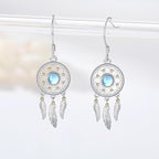 Dream Catcher Earrings for Women 925 Sterling Silver Western Earrings Dream Catcher Dangle Cowgirl Earrings Bohe Jewelry Gifts for Women