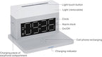 IHAO 6in1 Smart Alarm Clock with Wireless Charger RGB Mood Light 15W Fast Wireless Charging for All Qi Phone TWS Headphone Compliant with i-Watch 7 Color Night Light Large Digital Display-White