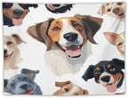 VUMIVI Cartoon Dog Tapestry Black & White Pet Dog Heads Cute Illustration Modern Creative Design Tapestry Wall Hanging for Living Room Bedroom Dorm Classroom Aesthetic Decor W40xL30in