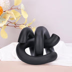 LCCCK Funky Abstract Black Knot Knick Knacks - Black Accent Decor for Coffee Table & Tv Stand, Modern Geometric Sculpture Scandinavian Minimalist Home Statue Decorative Objects Entryway Bookcase Book