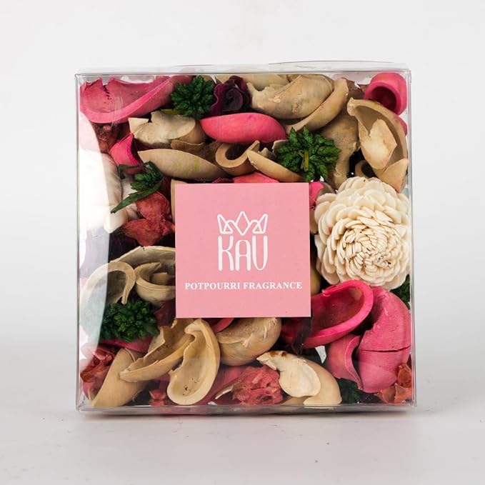 KAV Potpourri Bowl Filler, Spring Pot pourri Dried Flower Vase Fill Mix, Home Decor Scented Dry Petal Popori, Roses and Garden Scents, Natural Flower Home Fragrance 14 oz (Pretty Pink)