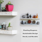 Urban Legacy Reclaimed Barnwood Planks | Floating Shelves for Wall w/Flush Mount Shelf Bracket Set Included | Set of 2 (White Wash, 24" x 7 "x 2")