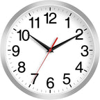 Wall Clock Modern 8 Inch Battery Operated Silent Non Ticking Small Analog Clock Decorative for Living Room Office Home Bedroom Kitchen Bathroom(Silver)