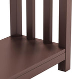 ChooChoo Mission End Tables Set of 2, Narrow Side Tables for Small Spaces, Night Stands with Storage Shelf for Living Room and Bedroom, Espresso
