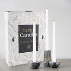 36 Pack White Taper Candles, 7-8 Hours Burn Time, Unscented, Smokeless and Dripless, 0.8 x 10 Inch Dinner Candle Set for Household, Wedding, Party and Home Décor Candlesticks