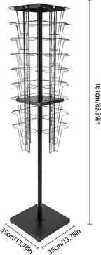 36 Pockets-360° Rotating Magazine Rack, Detachable Floor Standing Comic Books Brochure Display Stands, Pamphlet Literature Spinner Racks for Retail Store, Bookstore, Home