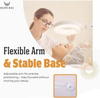 UV Magnifying Lamp with Glass Lens,120 LED Beads | 24W Professional Light | Adjustable Metal Arm | 6500K Daylight Color Temperature | Black/White |Perfect for Beauty, Crafting Repairs