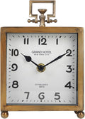 NIKKY HOME Small Table Clock, Silent Non-Ticking Classic Battery Operated Decorative Mantel Desk Shelf Clock for Living Room Decor - Rose Gold