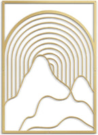 SIGNLEADER Metal Wall Art Decor Geometric Mid-Century Stripe Landscape Modern Abstract Wall Sculpture Hangings Home Decoration for Living Room, Bedroom, Bathroom, Kitchen, Outdoor - 36" Gold