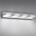 Modern LED Bathroom Lights Fixtures(4-Light),Stainless Steel Chrome Acrylic Wall Lighting,Vanity Lights for Bathroom Over Mirror(6000k 27in)