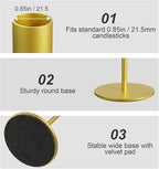 Set of 12 Gold Taper Candle Holders Bulk Candlestick Holders, Decor Candle Stick Candle Holder for Table or Mantel Centerpiece, Wedding, Dinning, Party Home Decor