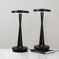 LED Cordless Table Lamps Rechargeable - Outdoor Battery Operated Portable Table Light 3 Color Stepless Dimming Tables Lamp with Memory Function, IP54 Waterproof for Patio Restaurant Dining (2 Black)